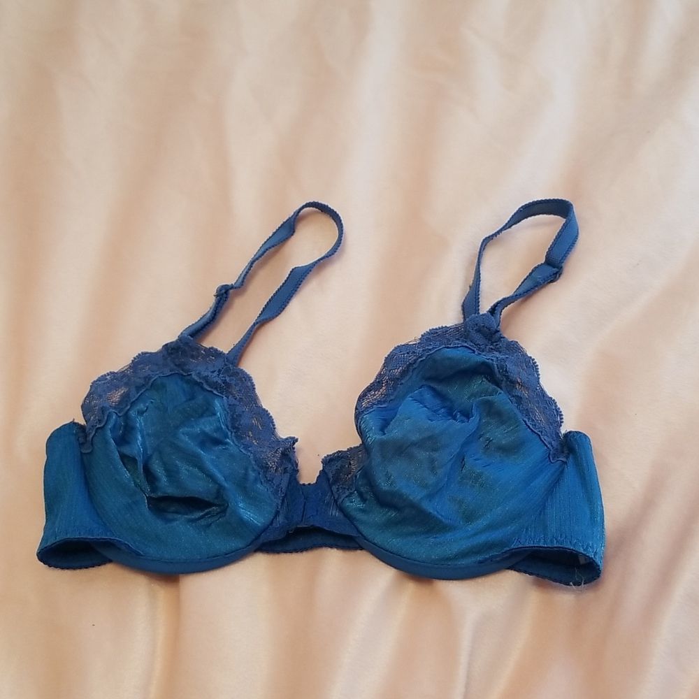 Vtg Warner's Lace & Satin Shine-on  Bra 34B